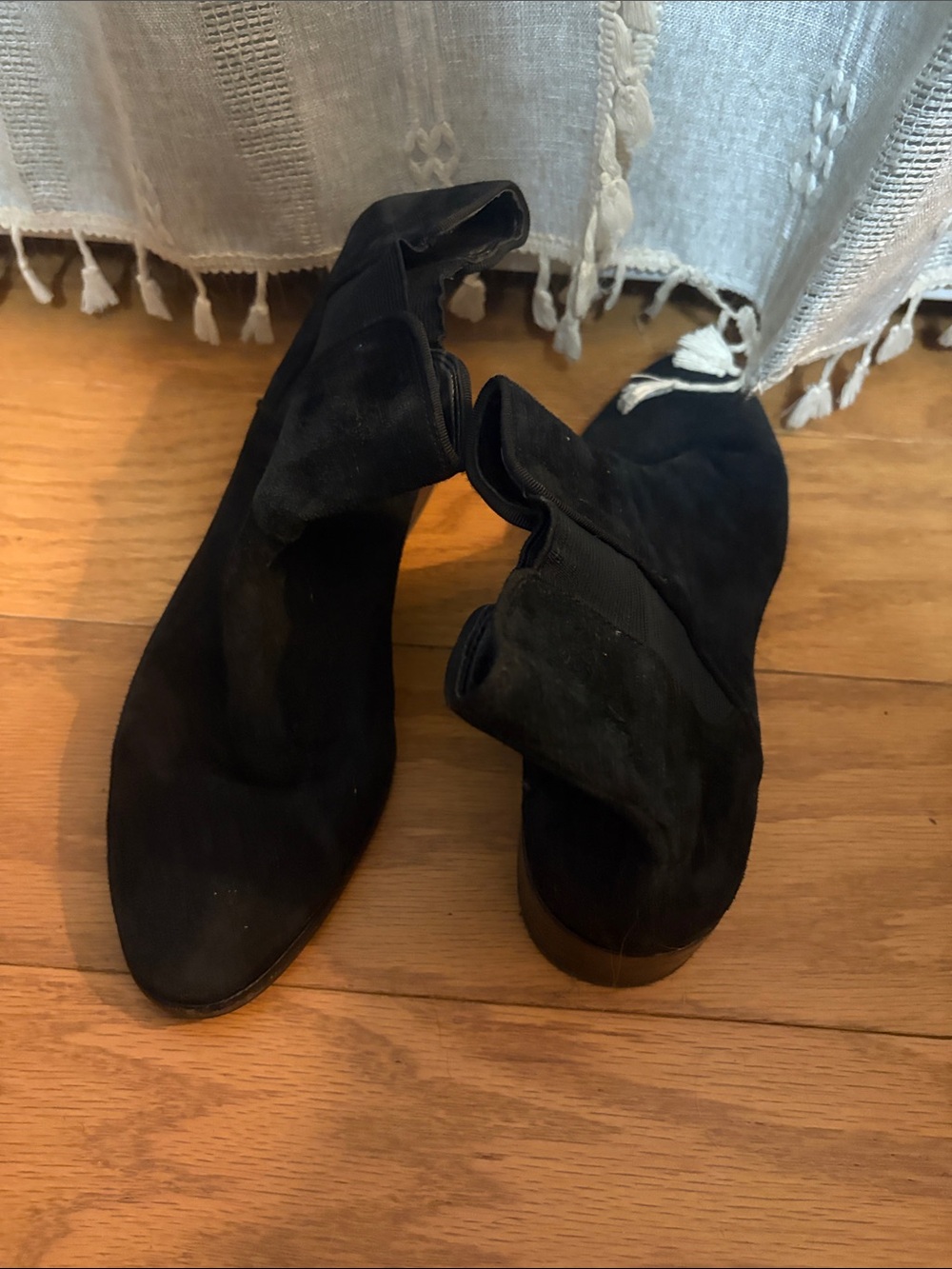Ann Taylor Women’s Black Suede Ankle Boots - Classic Chelsea Style